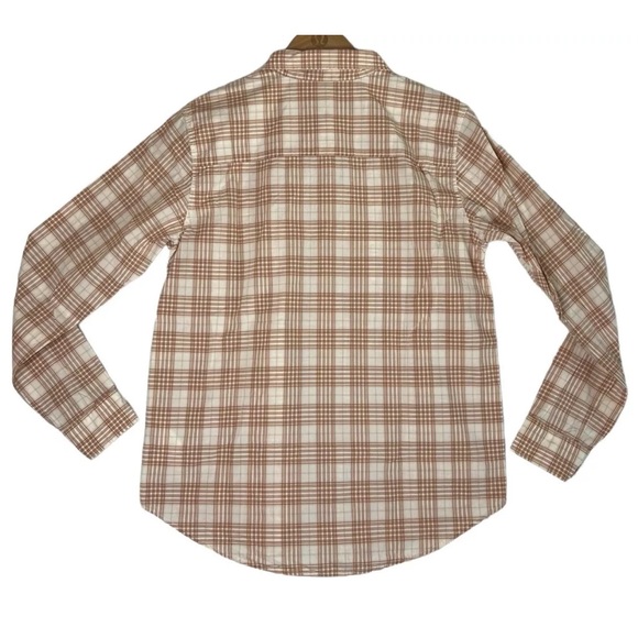 Women's Filson Kadin Island Long Sleeve Button Front Shirt White Tan Size Large - Picture 5 of 9